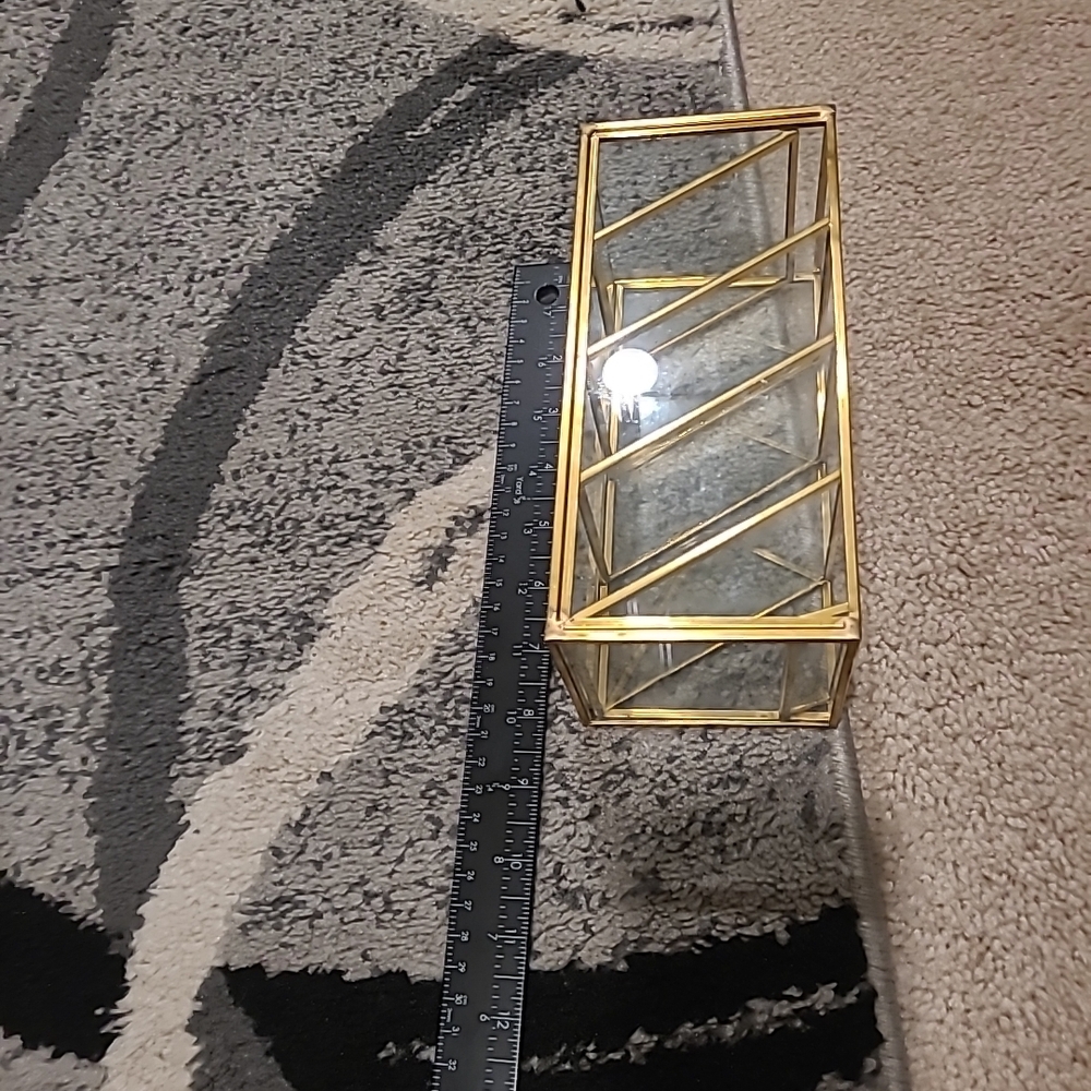 Hipiwe Vintage Gold Metal Desk Organizer - Glass Make up Brushes lipstick Hol... - Picture 9 of 12